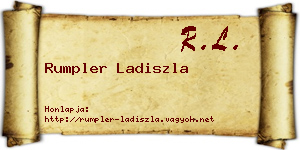 Rumpler Ladiszla névjegykártya